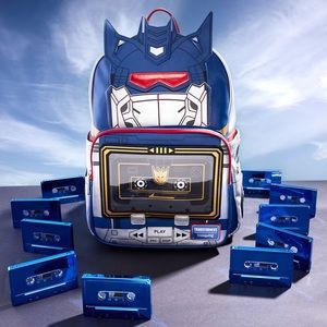SDCC 2023 EXCLUSIVE Loungefly Transformers Soundwave Backpack and Pins Bundle